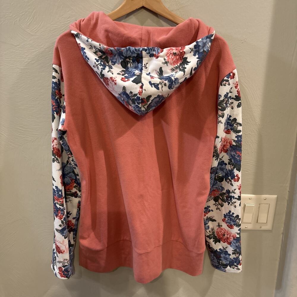 Ampersand Ave Fascinating Floral Singlehood Hoodie Knit Sweatshirt Extra Small - Picture 8 of 8